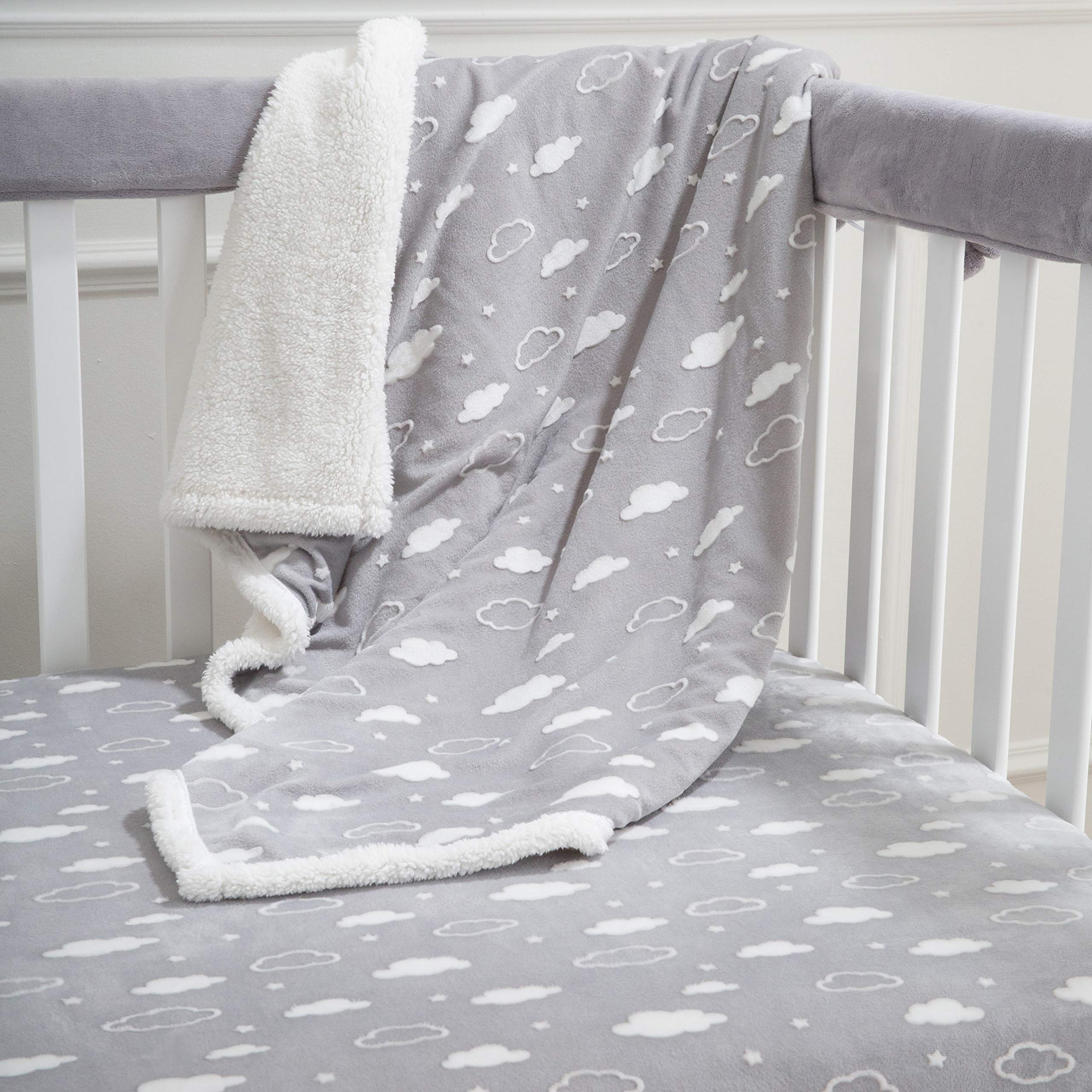 Amazon.com: American Baby Company Heavenly Soft Chenille Sherpa Receiving  Blanket, 3D Gray Cloud, 30 x 35, for Boys and Girls : Everything Else