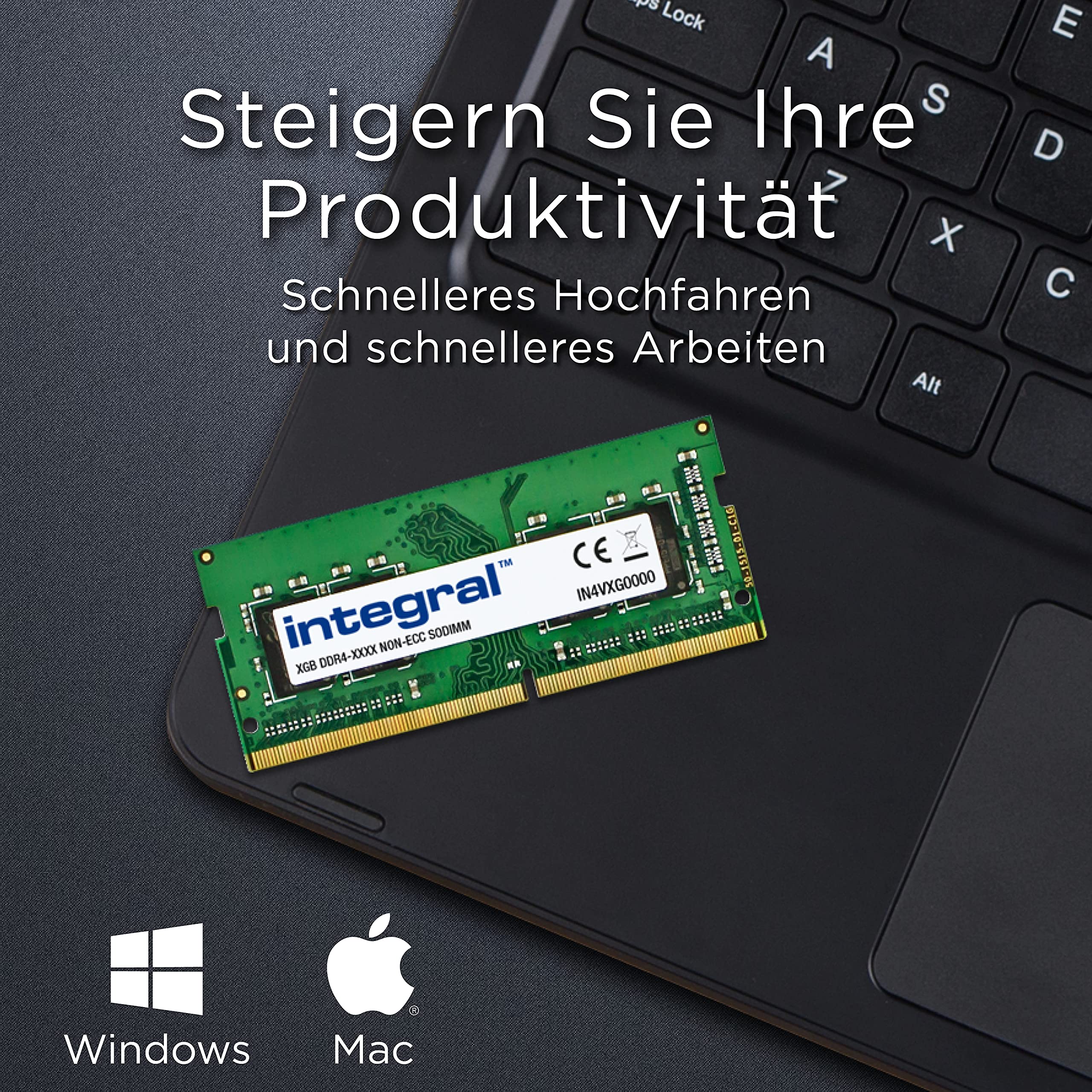 Integral, DDR4, 8 GB, SO DIMM 260 Pin, 2400 MHz, PC4-19200, CL17, 1,2 V, Memoria Senza Buffer, Non ECC