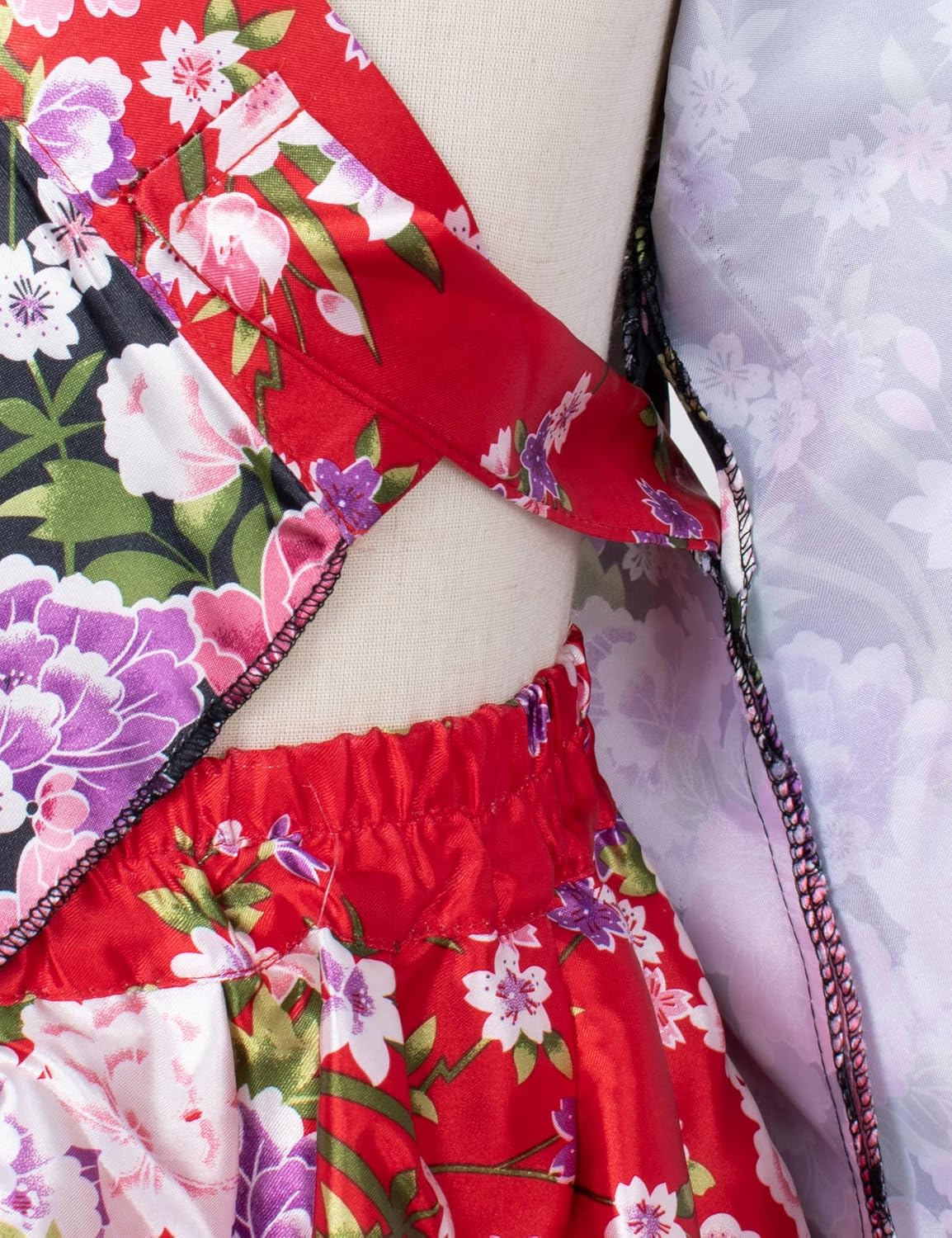 Japanese Traditional Dress Kimono Robe for Kids Girls Costume Silk Folding Fans hairstick Fox mask Set Cosplay - Image 5