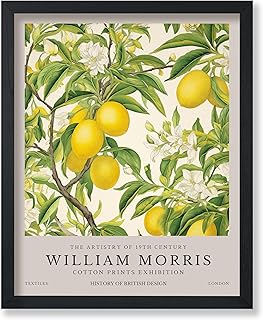 Monem Art William Morris Poster - Lemon Tree Print - Botanical Art - Fruit Art - Exhibition Art - Lemon Art - Floral Art - Aesthetic Art - Colorful Kitchen Wall Decor - 8x10 UNFRAMED Wall Art