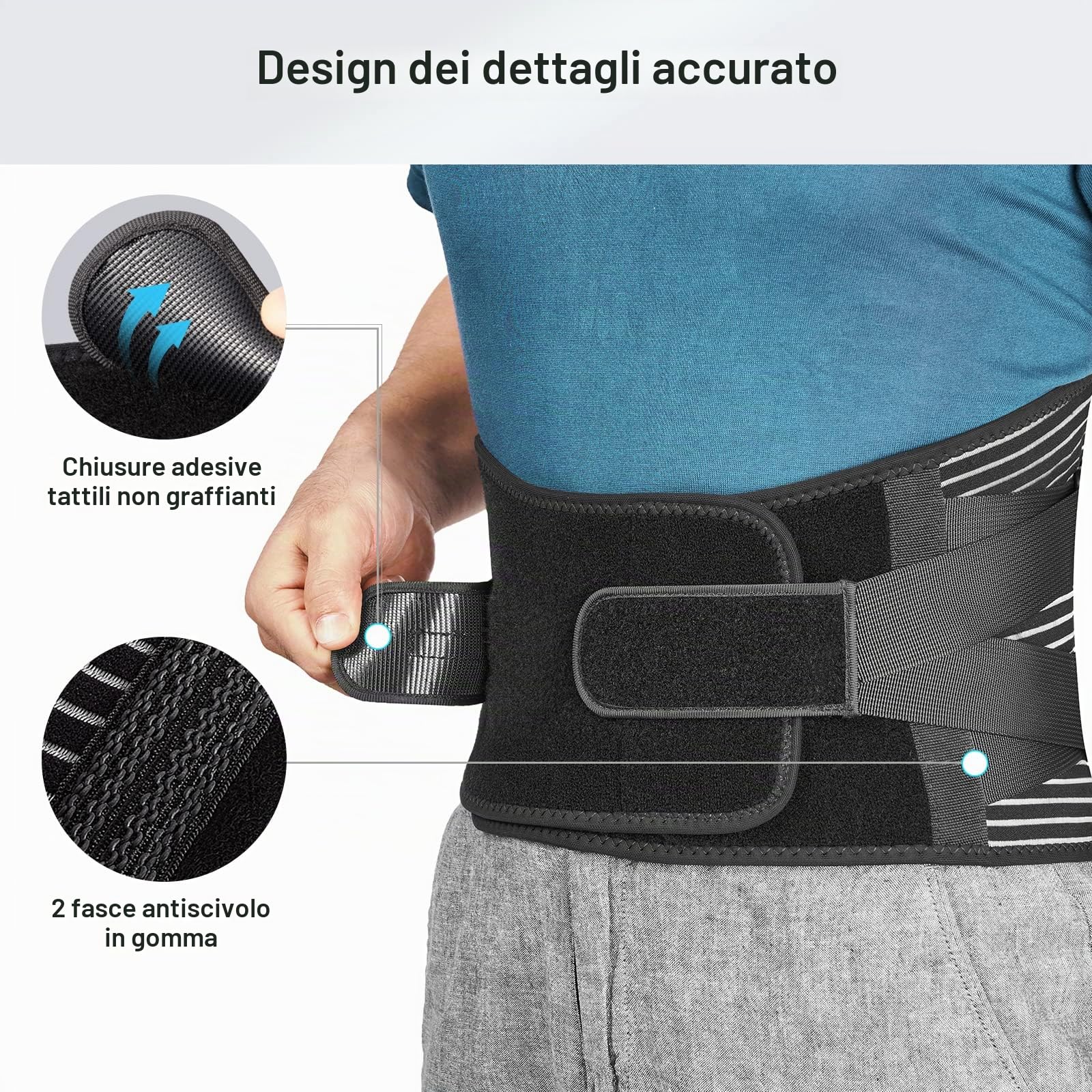 FREETOO Sottile Fascia Lombare Supporto Schiena Per Uomini Donne,Fascia Lombare 0rtopedica Con 5 Sostegno Alleviare L'ernia Del Disco Dalla Sciatica,Cintura Lombare che svolgono lavori pesantia