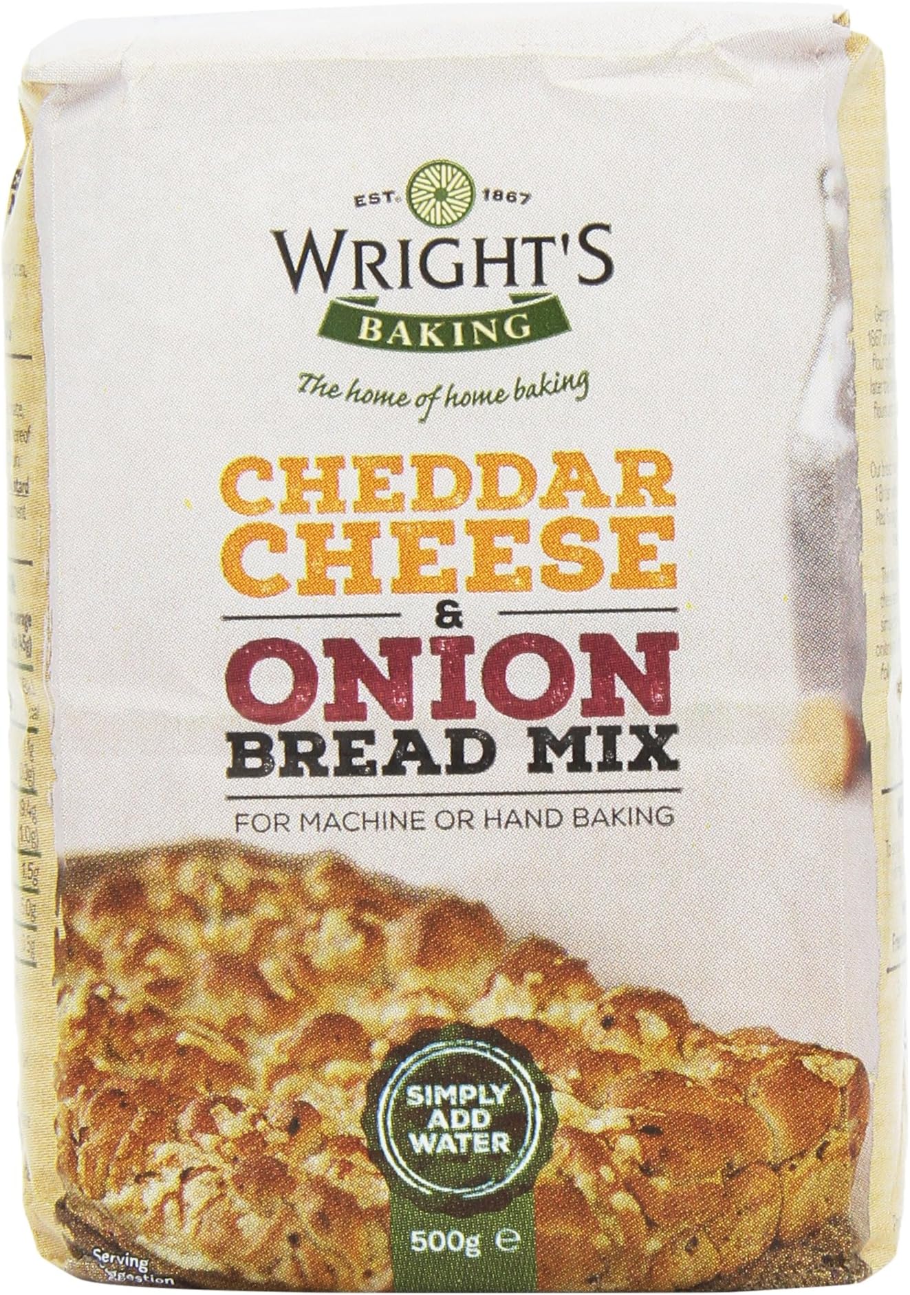 Wrights Baking Cheese and Onion Bread Mix 500 g (Pack of 10)