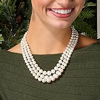 Vista 7 de Ross-Simons 6-11.5mm Cultured Pearl Graduated 3-Strand Necklace With 14kt Yellow Gold