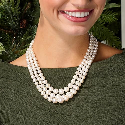 Miniatura 7 de Ross-Simons 6-11.5mm Cultured Pearl Graduated 3-Strand Necklace With 14kt Yellow Gold