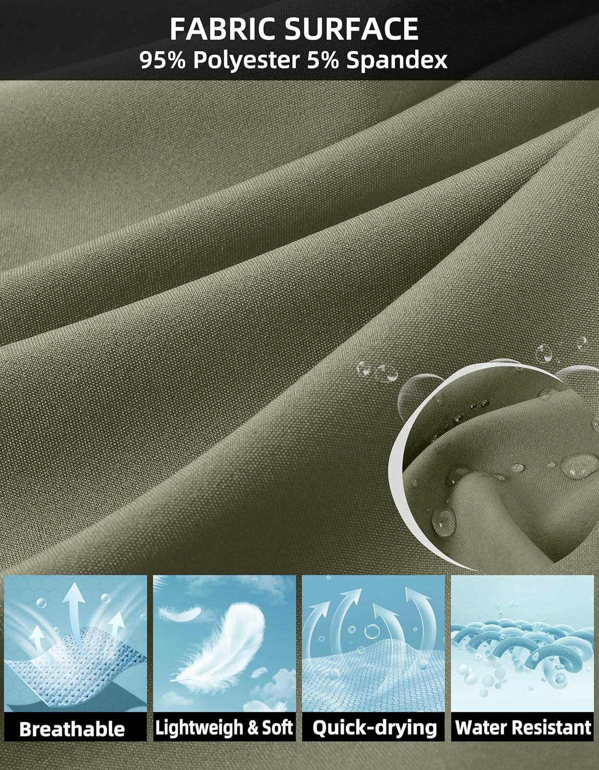 Pudolla Men's Workout Shorts 9" Lightweight Athletic Gym Shorts for Men Running Exercise Casual with Zipper Pockets - Image 5