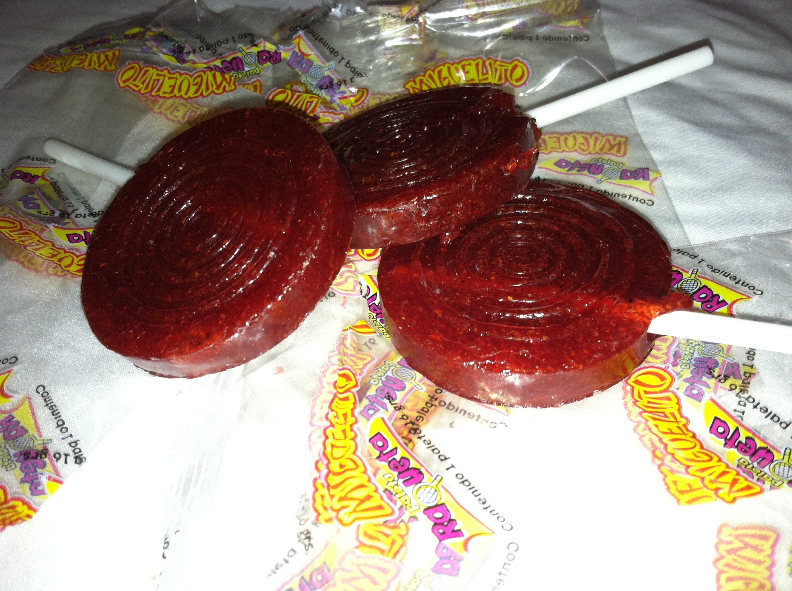 Miguelito Raqueta Paleta Enchilada Mexican Candy Hot Chili Lollipops 40