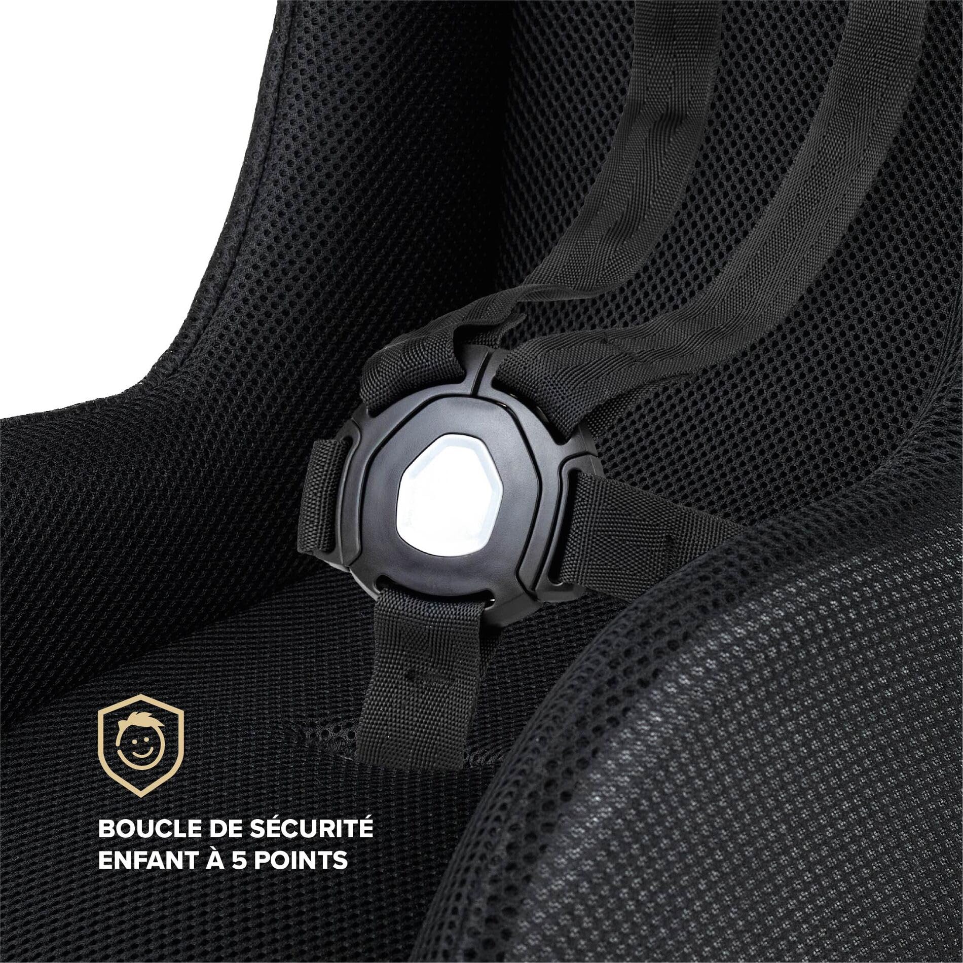 POLISPORT 8015000023 Mini Pelican Réducteur Bébé Tout Temps sans Harnais De Sécurité, Compatible avec Remorques, Poussettes Et Vélos Cargo – Respirant, Sûr Et Adapté Aux Enfants De 7–18 Mois, Noir