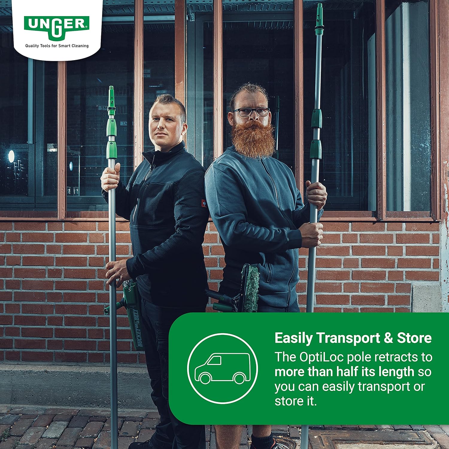 Unger ED450 OptiLoc Telescopic Window Cleaning Pole/Multi-Use Extension Pole, 4.5m, 3 Section - Image 5
