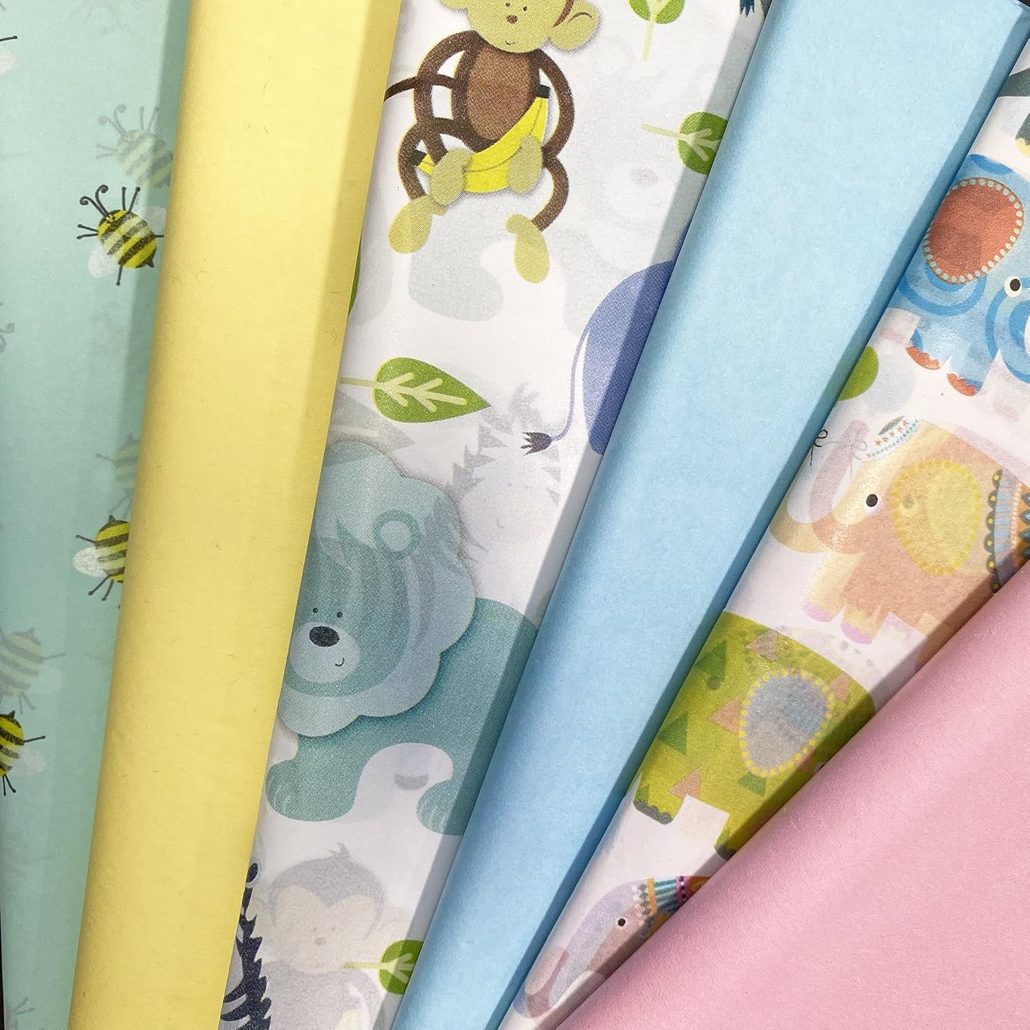 Jillson Roberts Printed Tissue Paper, Gift Wrapping Supplies for Christmas, Thank You Bags, Birthdays, Weddings, and more, Baby Pastels (36 Sheets)