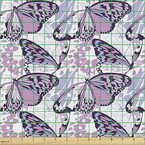 Vista 913 de Ambesonne Tela beige de The Yard, ilustración contemporánea de animales marinos en estilo retro, arte de caballito de mar de cangrejo de pulpo, tela