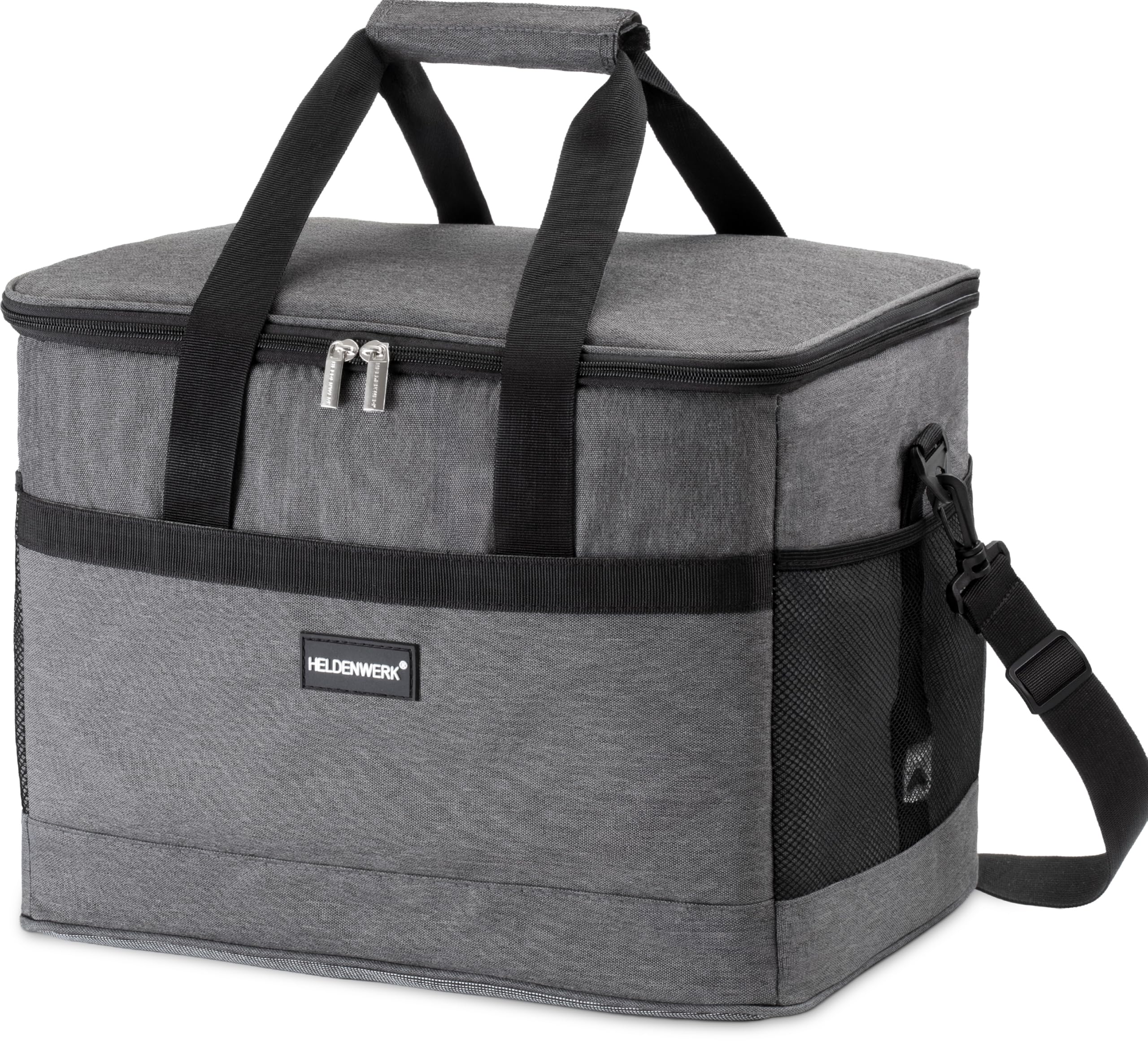 HELDENWERK Kühltasche groß 33L faltbar – Kühlbox bis zu 12h Kühlleistung auslaufsicher & wasserdicht – Thermotasche, Picknicktasche, Lunchtasche, Isoliertasche mit 7 Fächern – verstärkter Boden
