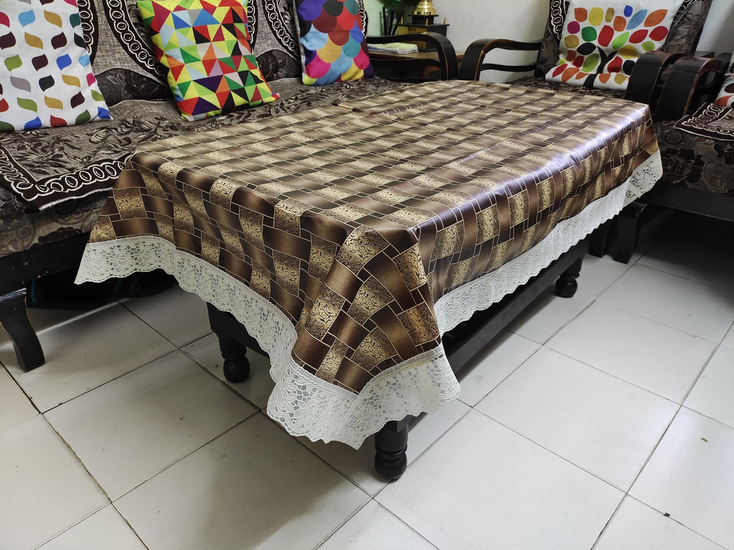 ZITIN BRWON-CHECK-40X60 Table Cover | BRWON-CHECK-40X60 TABLE COVER-image-20