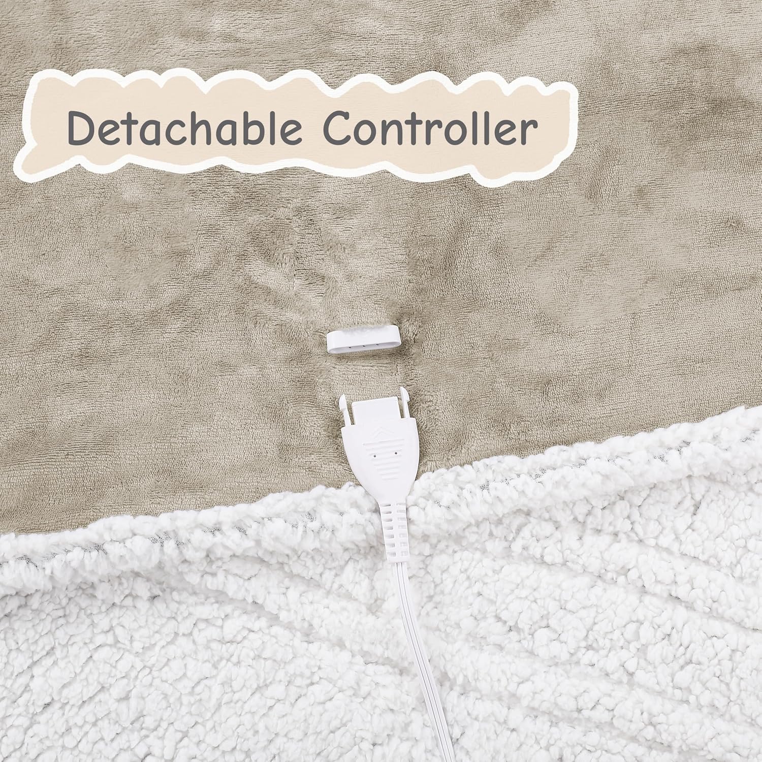 Electric Heated Blanket Full Size 72"x84", Soft Flannel with Overheat Protection, 9 Adjustable Heat Settings & 10-Hour Auto-Off Timer, Fast Heating for Winter Comfort, Camel - Image 4