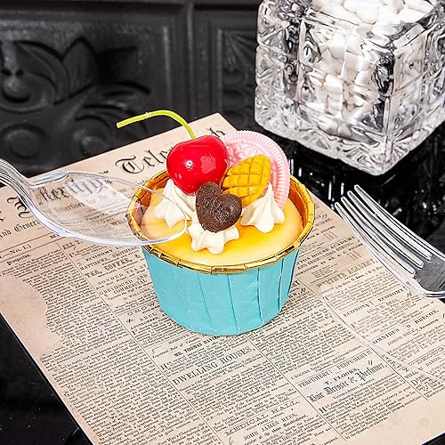 Vista 3 de Liacere 360 cubiertos de plástico transparente resistente, 150 tenedores, 150 cucharas, 60 cuchillos, sin BPA, resistentes al calor, juego de Claer