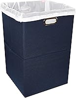 Vista 1 de Cesto grande plegable con bolsa para la colada de excelente calidad: duradero, de tela no tejida, antihongos, con panel de plástico
