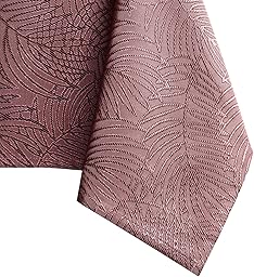 AmeliaHome Nappe Effet Lotus déperlant Polyester Vieux Rose Gaia 120x160 cm Ovale