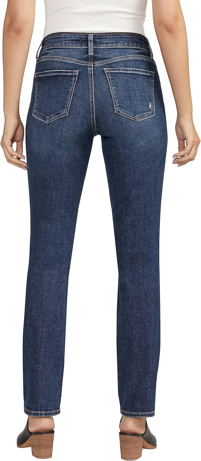 Silver Jeans Co. Women's Elyse Mid Rise Straight Leg Jeans - Image 3
