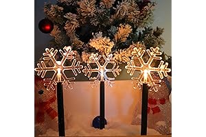 5 Pack Christmas Snowflake Pathway Lights Battery Operated