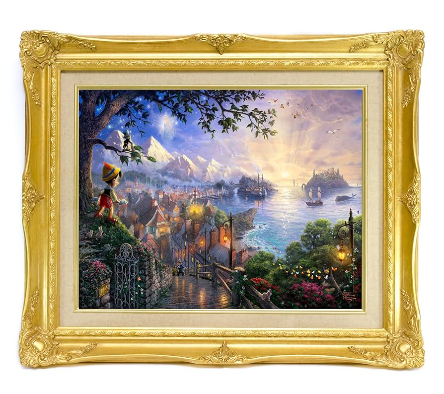 極美品　ディズニー　ピノキオとジミー　絵画　マニュエル・エルナンデス　付属完備 楽天市場】ディズニー セル画「ピノキオ&ジミニー」額縁2種選択