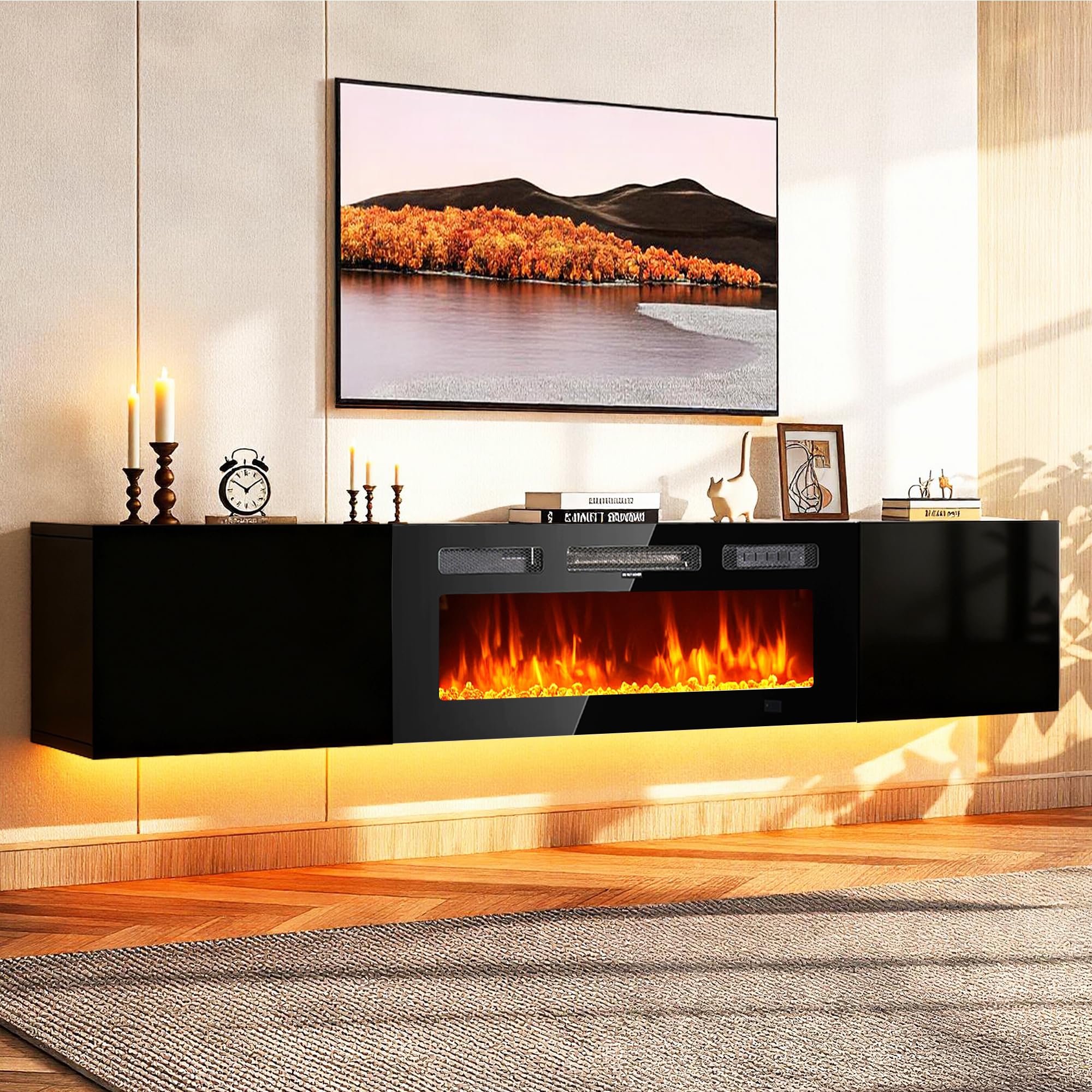 Photo 1 of MXV 80" Floating TV Stand with Electric Fireplace