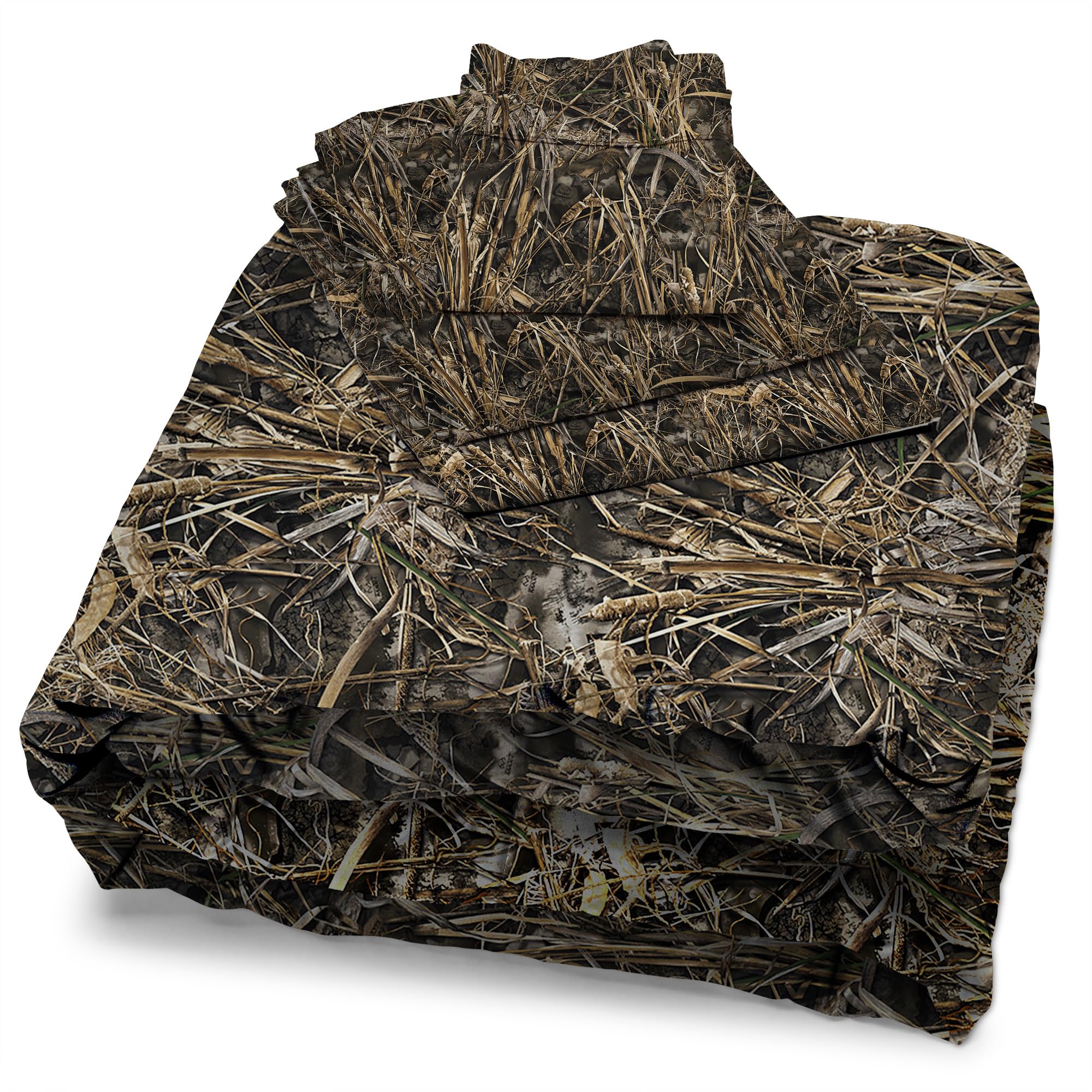 Northwest Realtree 4-teiliges Bettwäsche-Set King Size – Camouflage Design, 1 Spannbetttuch, 1 Bettlaken, 2 Kissenbezüge
