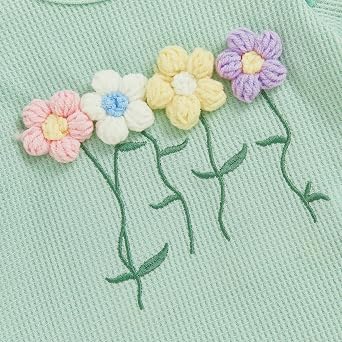 Newborn 3 6 12 18 Months Baby Girl Romper Summer Clothes Waffes Outfit 3D Flower Onesie Bodysuit Infant Girl Clothes