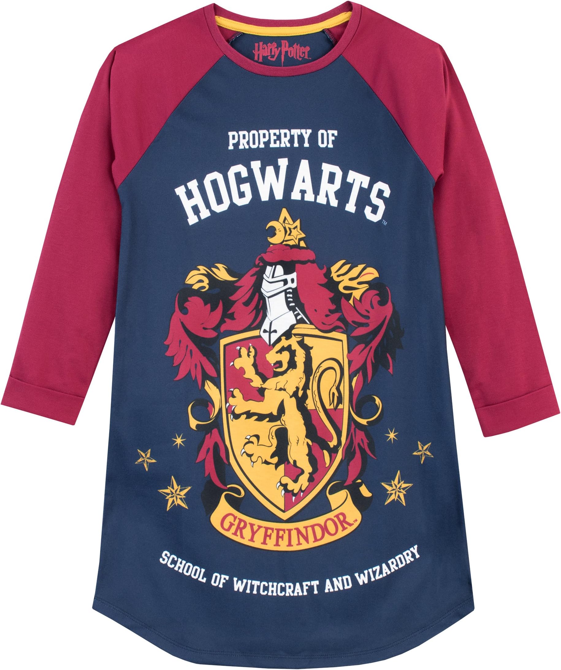 Harry Potter Girls Nightdress | Gryffindor Girls' Nighties | Long Sleeve Hogwarts Nightie for Kids