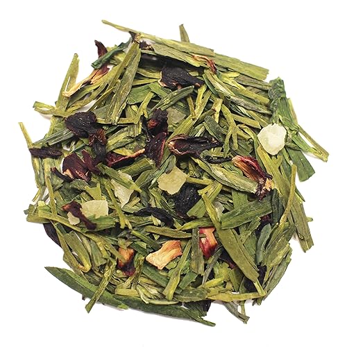 The Tea Farm - Té floral de frutas verdes de hibisco de piña - Mezcla de té verde de hojas sueltas hawaianas tropicales prémium (bolsa de 4 onzas)