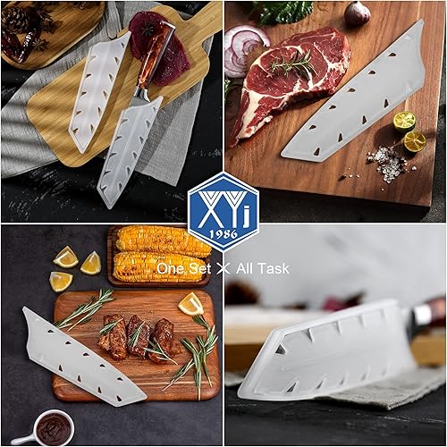 Vista 38 de XYJ Juego de 2 fundas de cuchillo de seguridad para cuchillos, protector de borde, funda universal para cuchillos, chef, cuchillo de cerámica