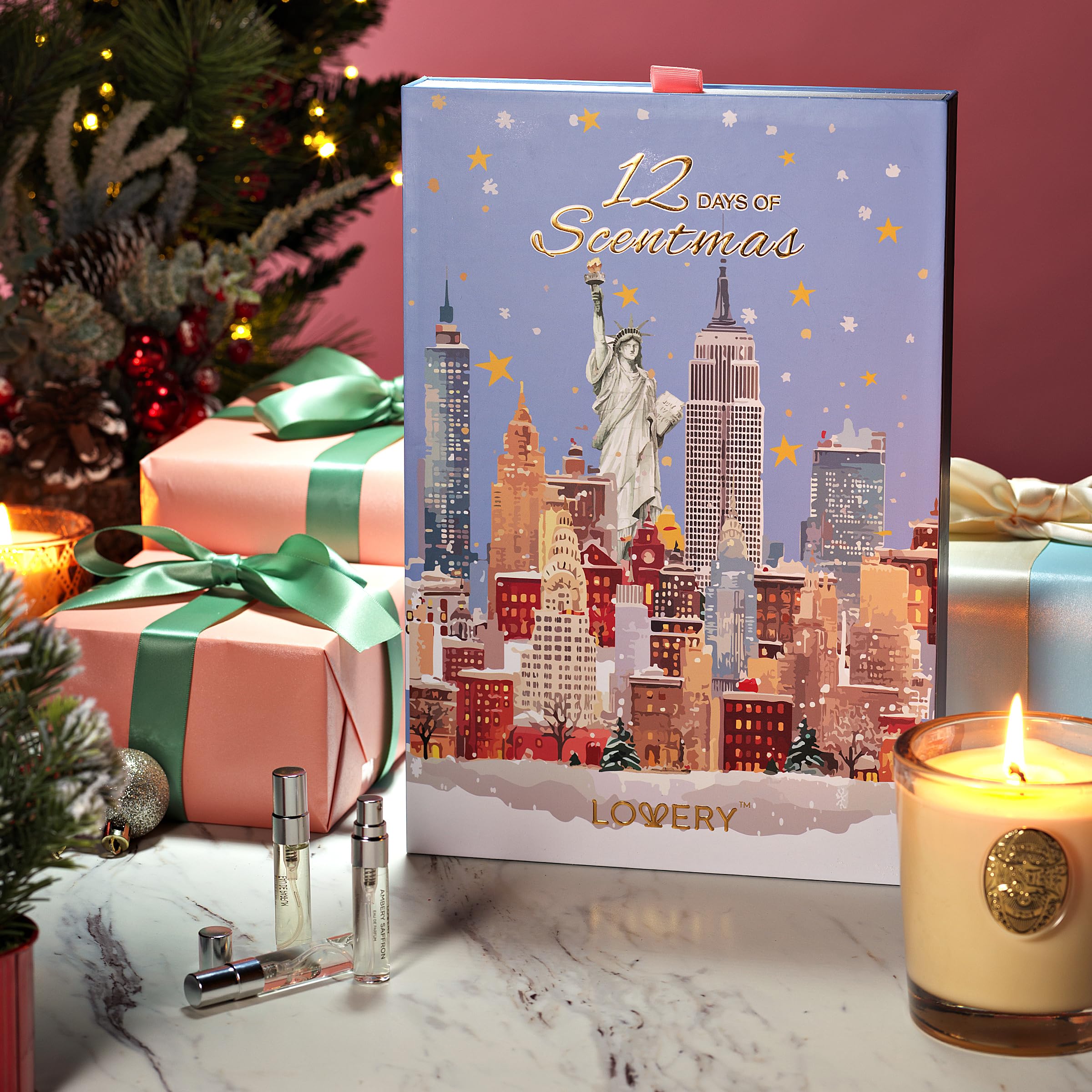 Beauty Advent Calendar 2025 - 12 Days of Perfume Advent Calendar for Women – Luxury Fragrance Gift Set 12 Mini Perfume Sprays – Christmas Gifts Holiday Countdown Gift in Festive New York City Design view 6