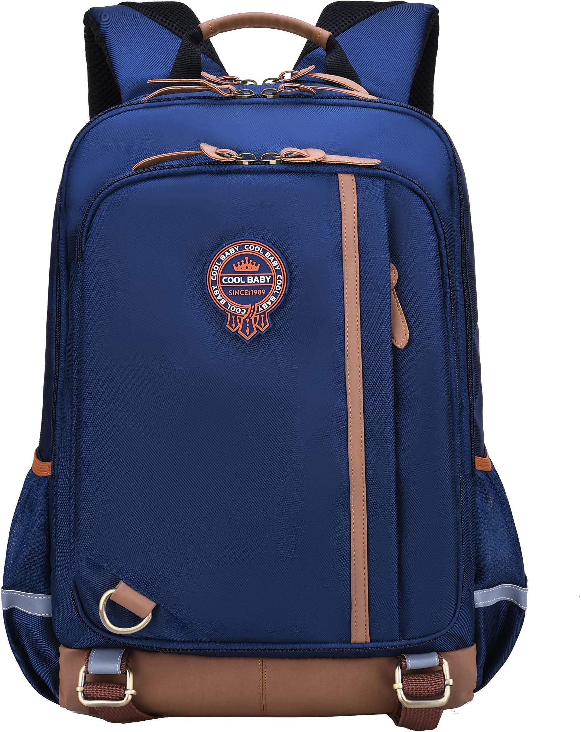 Elementary School Backpack For Boys|Girls|Kids Middle|High School Bags Bookbag (Navy Blue Elementary School Backpack, Small for Grade 1-3)