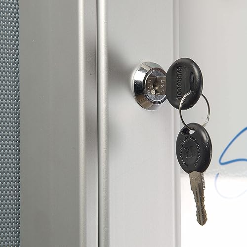 Miniatura 3 de M&T Displays Tablón de anuncios magnético de alta calidad de aluminio de 32.28 x 42.52 pulgadas, tablero de anuncios plateado para exteriores,