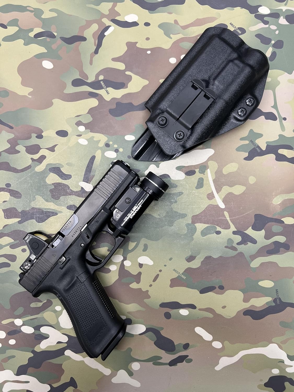 Black Kydex IWB Holster Compatible with Glock 17 22 31 Streamlight TLR-1 TLR-1 HL TLR-1S