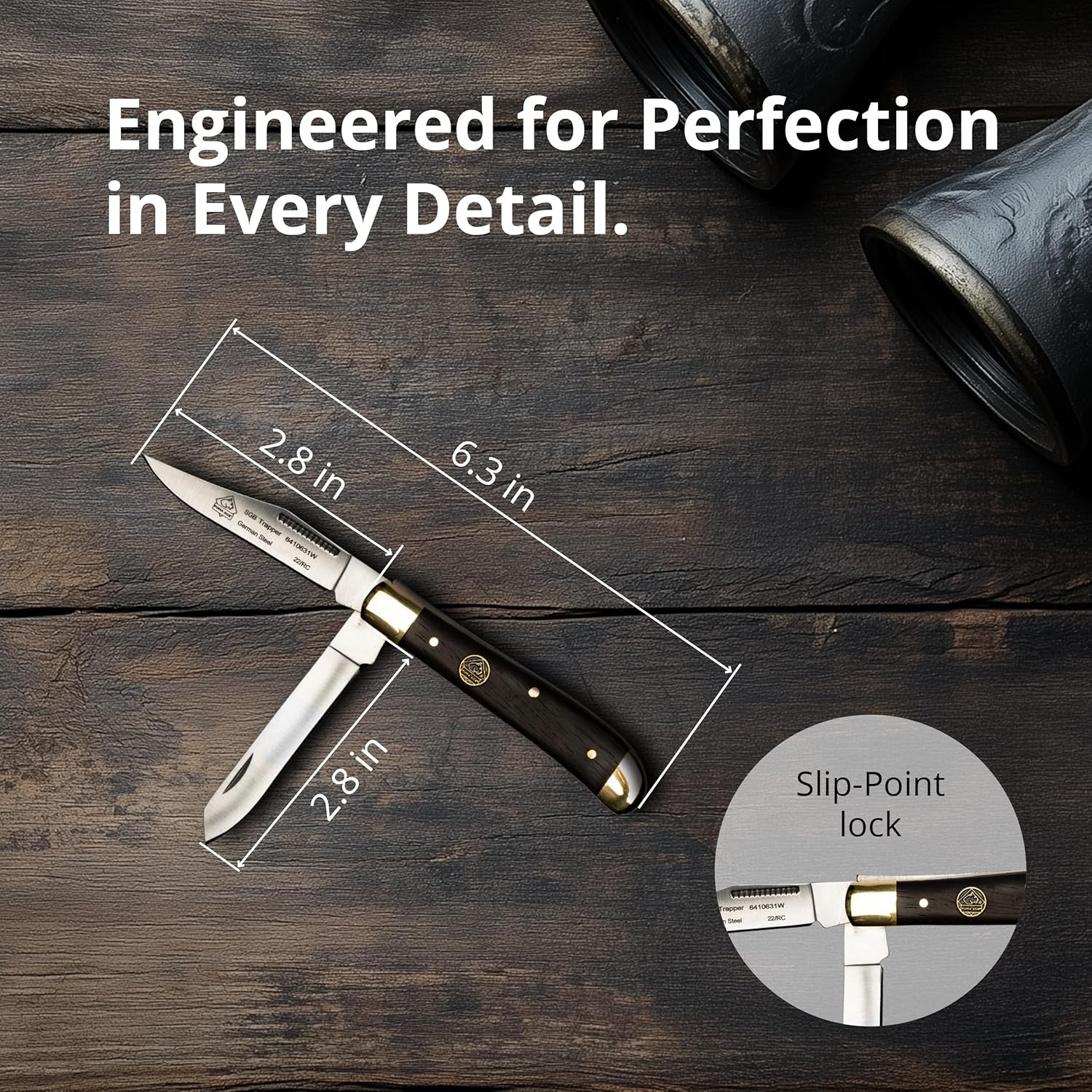 PUMA SGB Trapper Jacaranda Wood Folding Pocket Knife