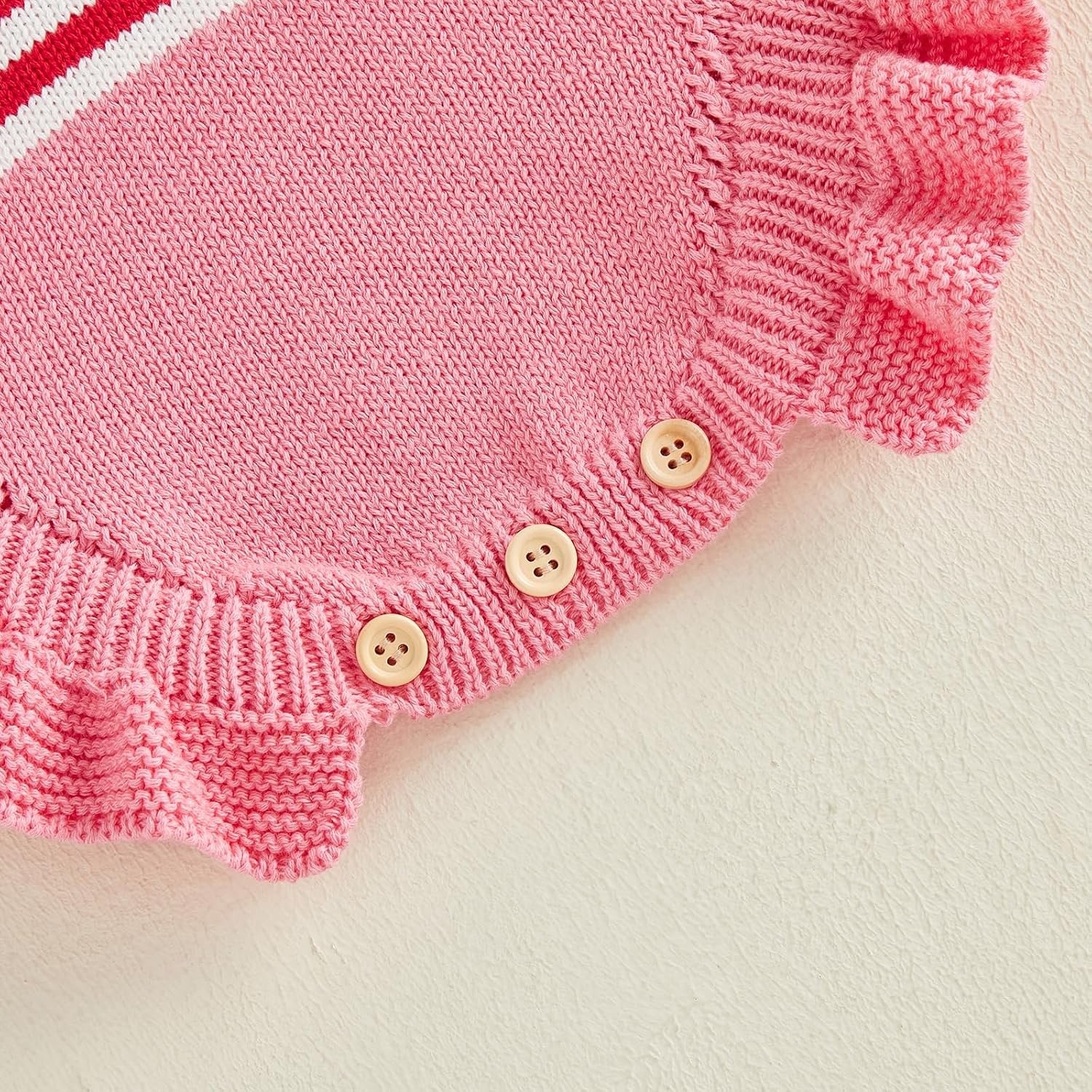 Baby Girl 4th of July Outfit American Flag Embroidery Sleeveless Knit Sweater Romper Bodysuit Infant Patriotic Clothes