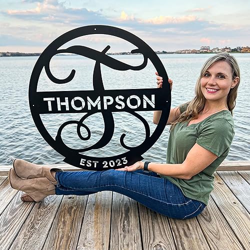 Miniatura 4 de RealSteel Decoración de granja, letreros de metal personalizados, letrero de apellido, regalos de inauguración de la casa, regalo de boda