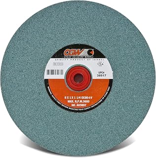 CGW 8 x 1 x 1-1/4 T1 GC80-I-V Bench Wheel Green Silicon Carbide One Wheel Per Lot