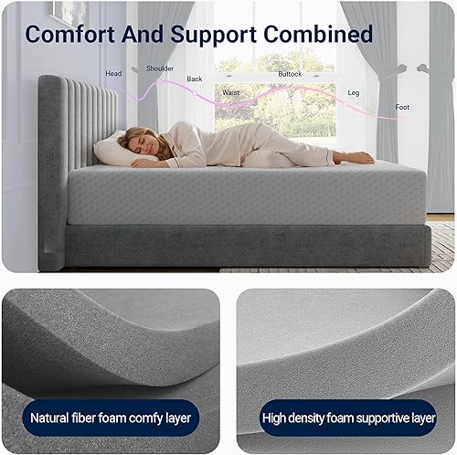 Miniatura 3 de Avenco Colchón King de espuma tamaño King de 14 pulgadas, colchón de firmeza media en una caja para aliviar la presión de la espalda, colchones de