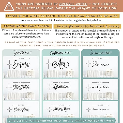 Miniatura 7 de Letrero de madera con nombre personalizado para guardería o habitación de niños, vista previa instantánea de fuente, múltiples estilos disponibles