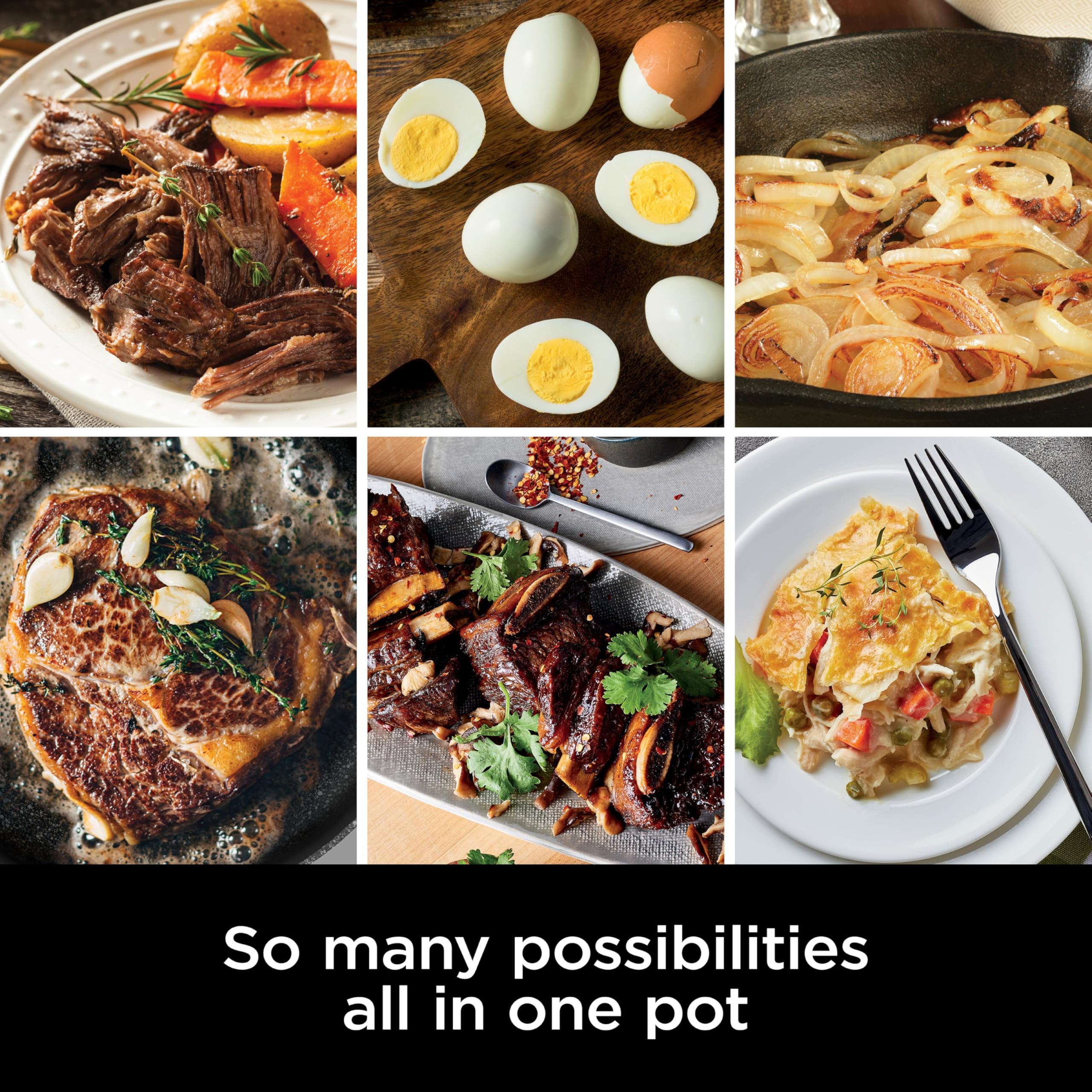 Ninja Foodi PossibleCooker PRO 8.5Qt Multicooker 8 in 1 Slow Cooker, Dutch Oven, Steam Bake Roast Sear Sauté Bread Maker Warmer, Glass Lid, Integrated Spoon, Nonstick (Cherry)