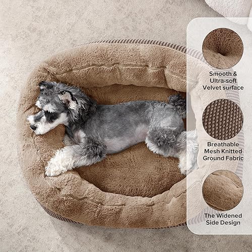 Miniatura 10 de INVENHO Camas medianas lavables para perros medianos, cama rectangular para perros de tamaño mediano, cama ortopédica para perros, cama cálida suave