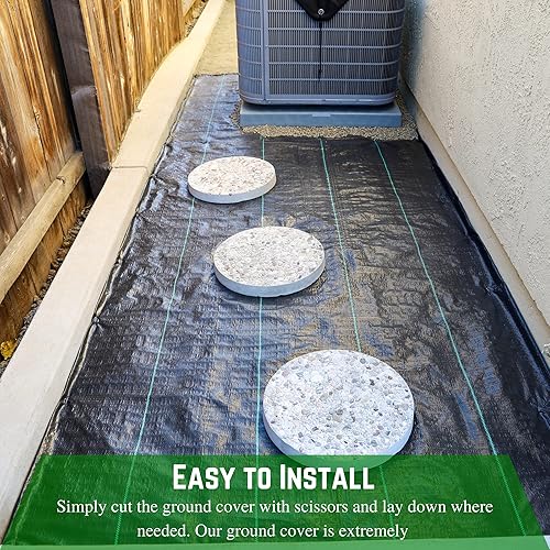 Miniatura 4 de Farm Plastic Supply - Tela tejida de entrada de 3.2 onzas - 6 pies x 100 pies - Tela de paisaje comercial, tela de drenaje, tela de subcapa, tela