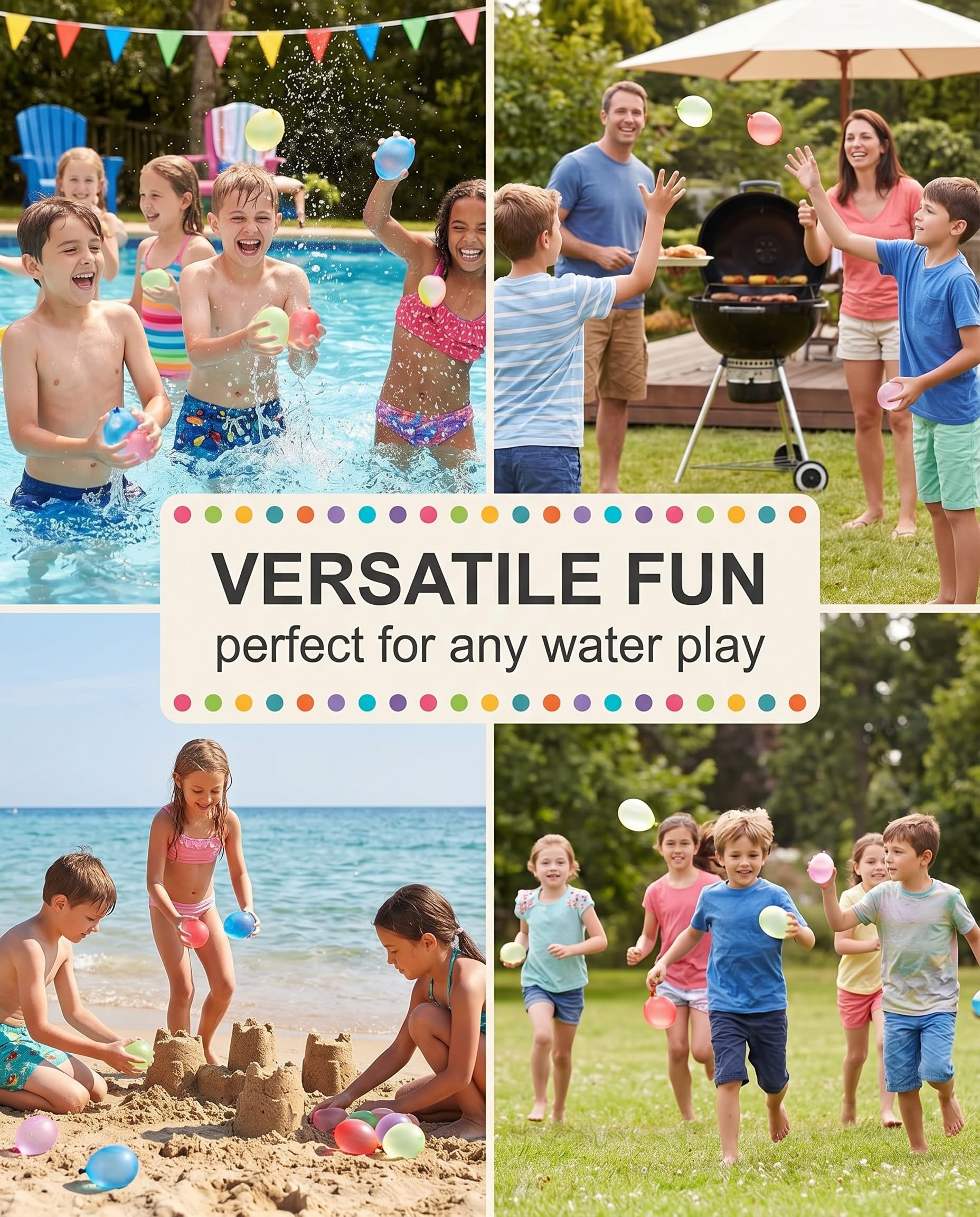 Bombes à Eau Réutilisables Auto-Scellantes Magnétiques – Remplissage Rapide Multicolores | Jouet d'Été Écologique pour Piscine Plage Jardin Enfants