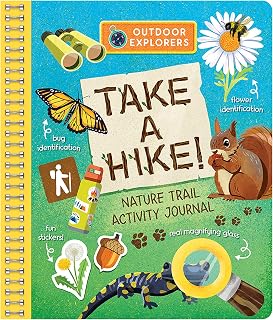 Outdoor Explorers Take a Hike Field Journal: Kids Nature Activity Book with Stickers & Magnifying Glass, Ages 5+