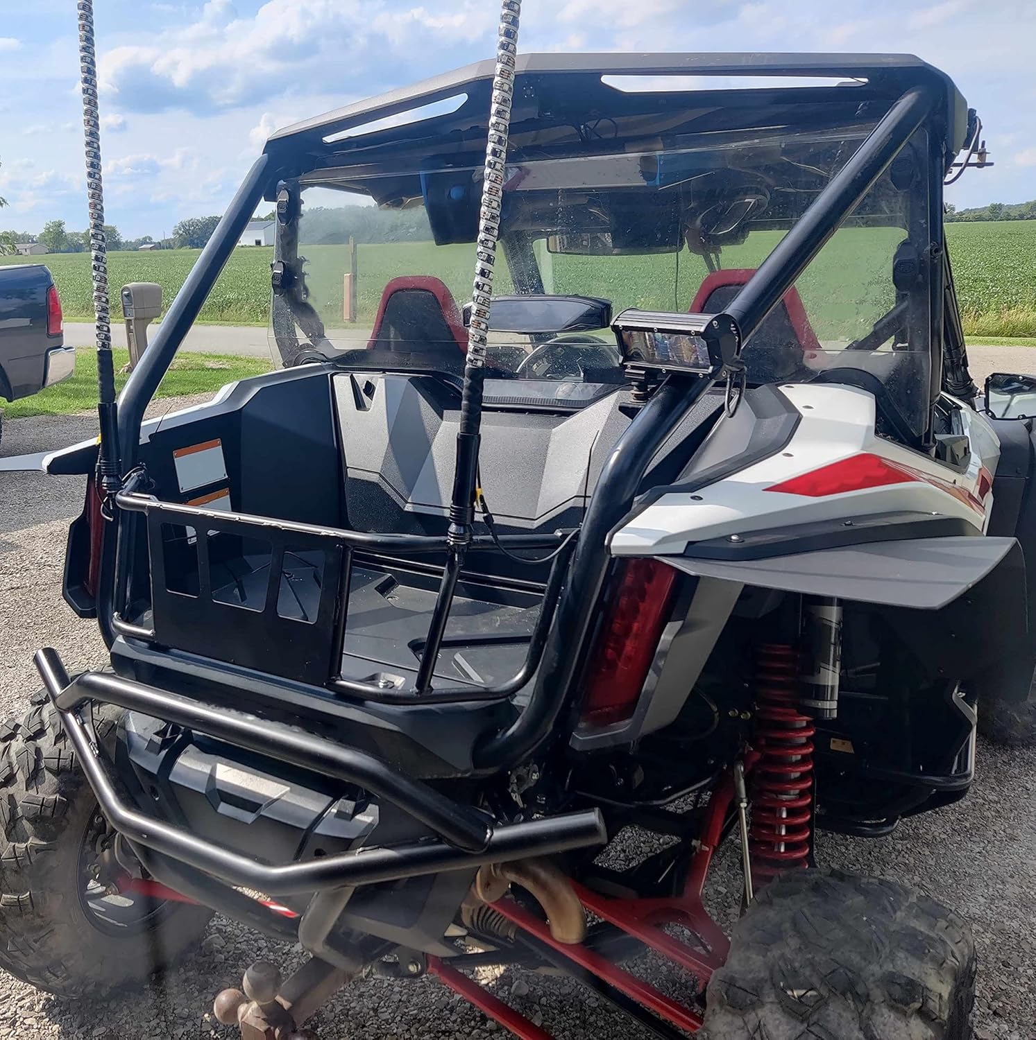 ECOTRIC Cargo Bed Tailgate Compatible with 2019-2024 Honda Talon 1000R Talon 1000X Talon 1000 X-4 Heavy Duty Steel Rear Bed Enclosure Rack