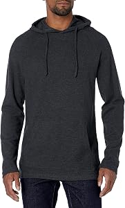 Amazon Brand - Goodthreads Men's Long-Sleeve Slub Thermal Pullover Hoodie, Heather Charcoal, XXX-Large Tall