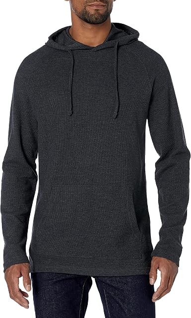 Amazon Marque - Goodthreads Men's Long-Sleeve Slub Thermal Pullover Hoodie, Heather Charcoal, XXX-Grand Tall