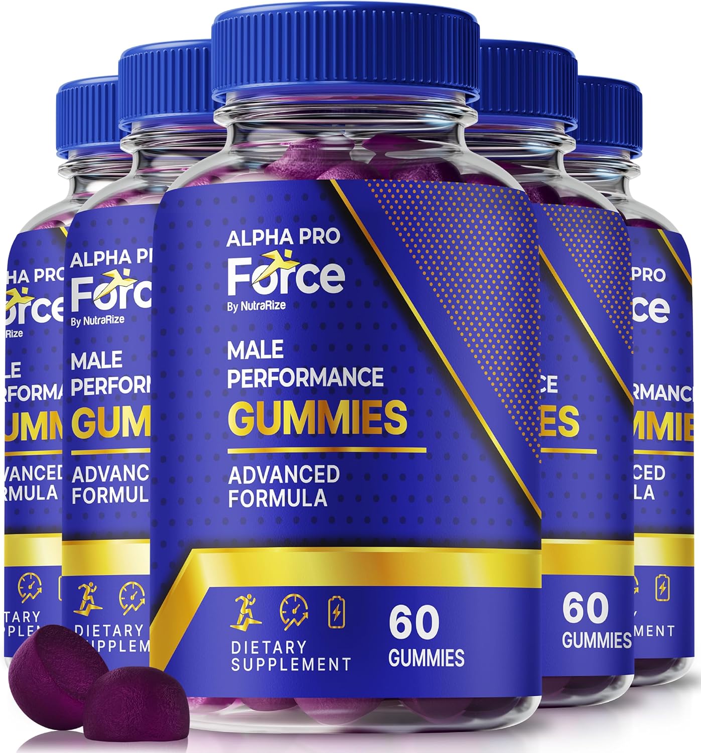 (5 Pack) Alpha Pro Force Gummies for Men, Premium Male Formula for Extreme Power and Stamina, All-Natural Performance Gummy, Alpha Pro Force ME Gomitas Review (300 Gummies)