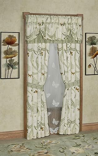 Miniatura 7 de Touch of Class Colcha grande de algodón con cáscara de huevo floral y mariposa, tamaño California King, medallones, helechos, mariposas, libélulas,