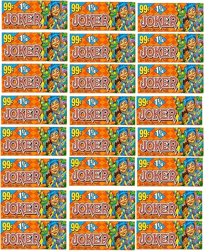 Joker Orange 1 14 3.110 in - Papel de liar para cigarrillos, combustión lenta (paquete de 24 folletos), incluye adhesivo para ahumar frugal